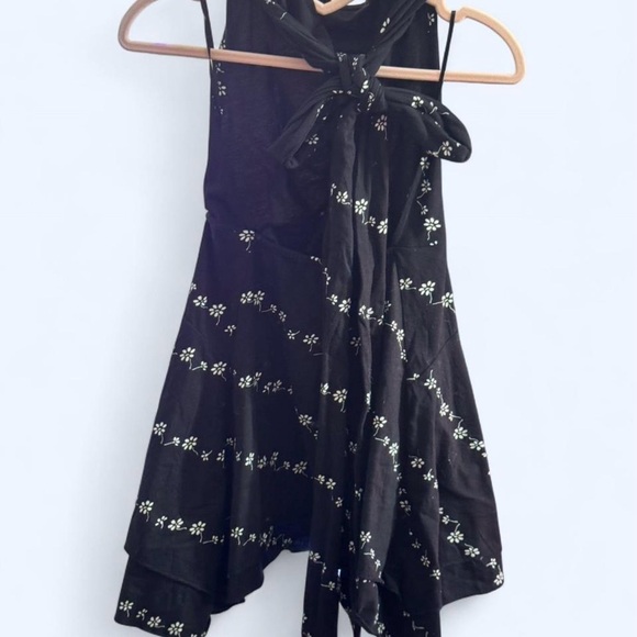 Free People Black Floral Backless Dress - Picture 5 of 6